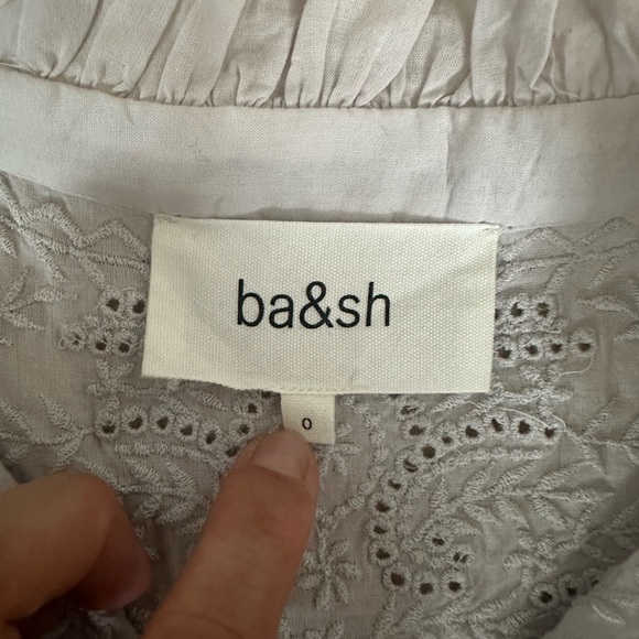 NWOT Ba&Sh paneled broderie anglaise cotton shirt “size 0” or US 2 - Picture 6 of 11